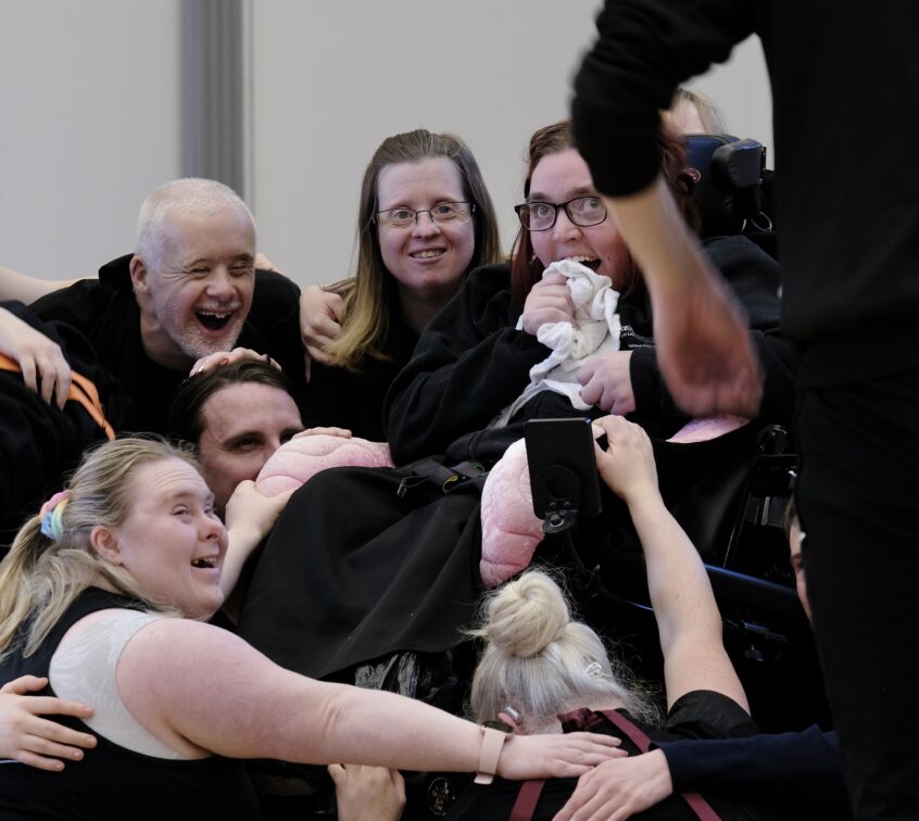 Jen Blackwell and dancers with disabilities together showing inclusion in action