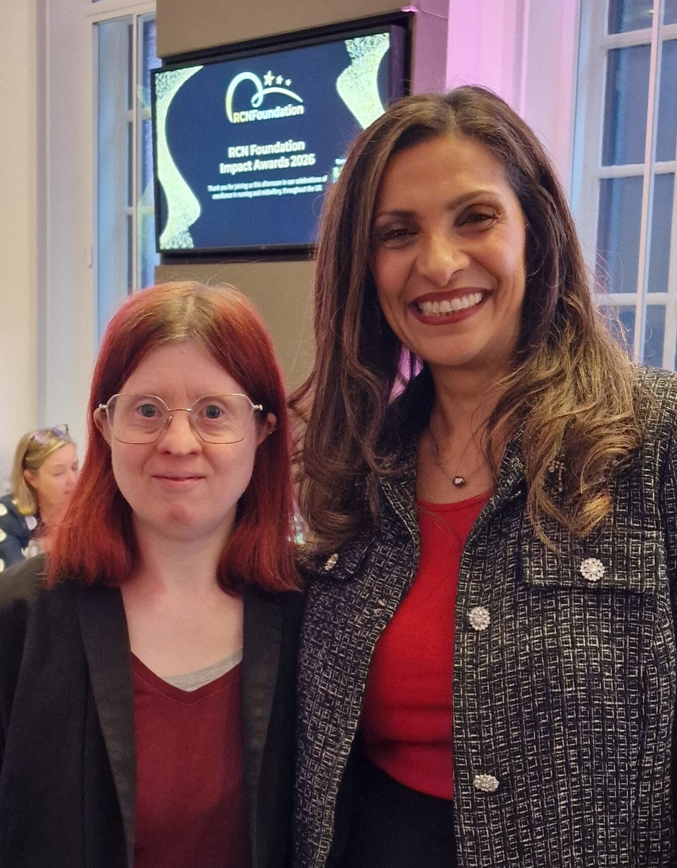 Jen Blackwell and Sameena Ali-Khan at the RCN Foundation Awards in London