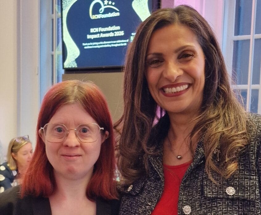 Jen Blackwell and Sameena Ali-Khan at the RCN Foundation Awards in London