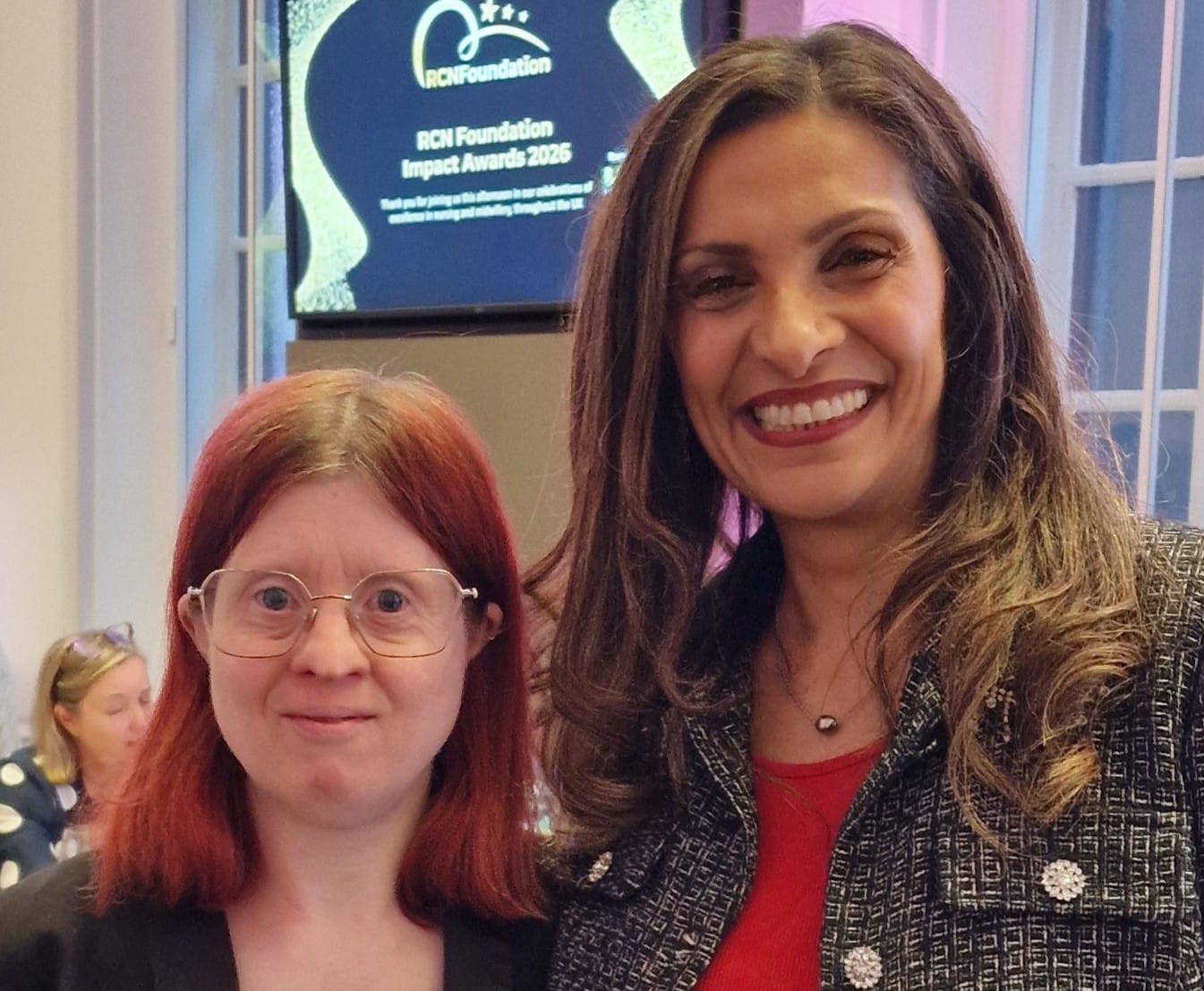 Jen Blackwell and Sameena Ali-Khan at the RCN Foundation Awards in London